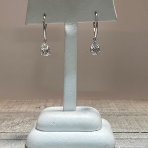 Sterling silver cubic zirconia dangly earrings